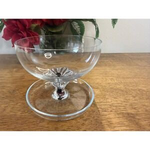 Vintage Belfour Exquisit Crystal Footed Dessert Compote Dish Black Barware Glass